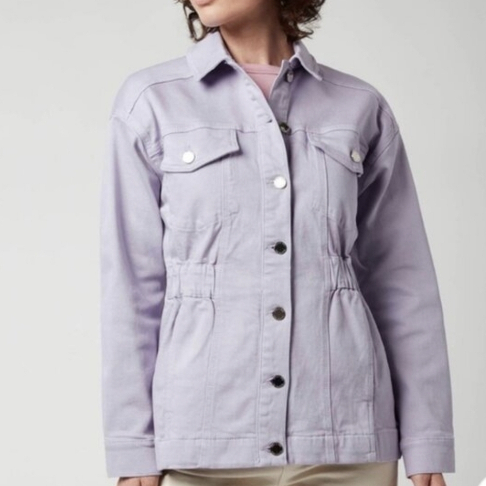 TED BAKER Purple Denim Jacket Size US 6 (Ted Baker Size 2)